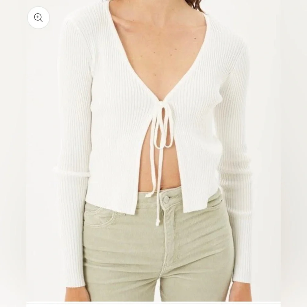 White Sweater tie Top Size XL - Picture 1 of 2